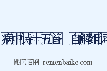病中诗十五首·自解组词是什么意思的图片